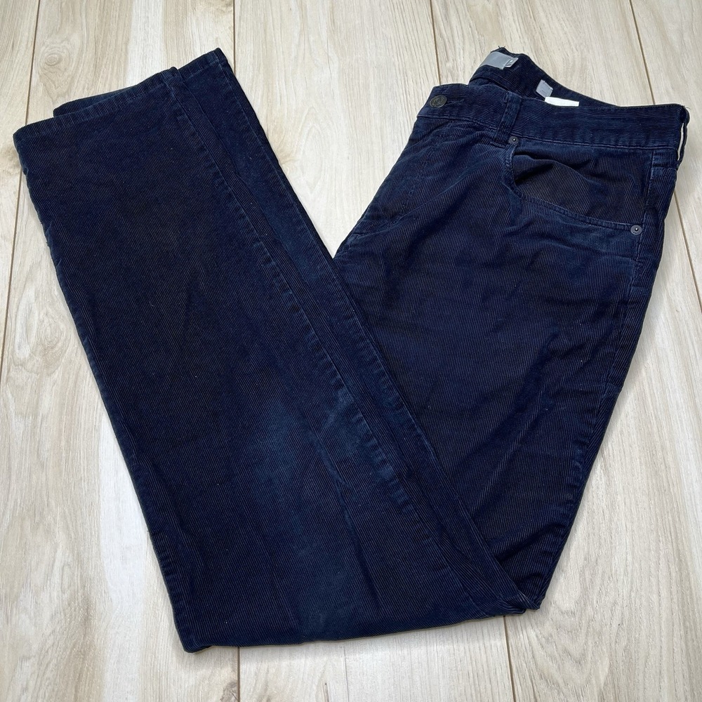 Vince Mens Corduroy Pants 33x32 Straight 5 Pocket Chinos Mid Rise Cotton Blue